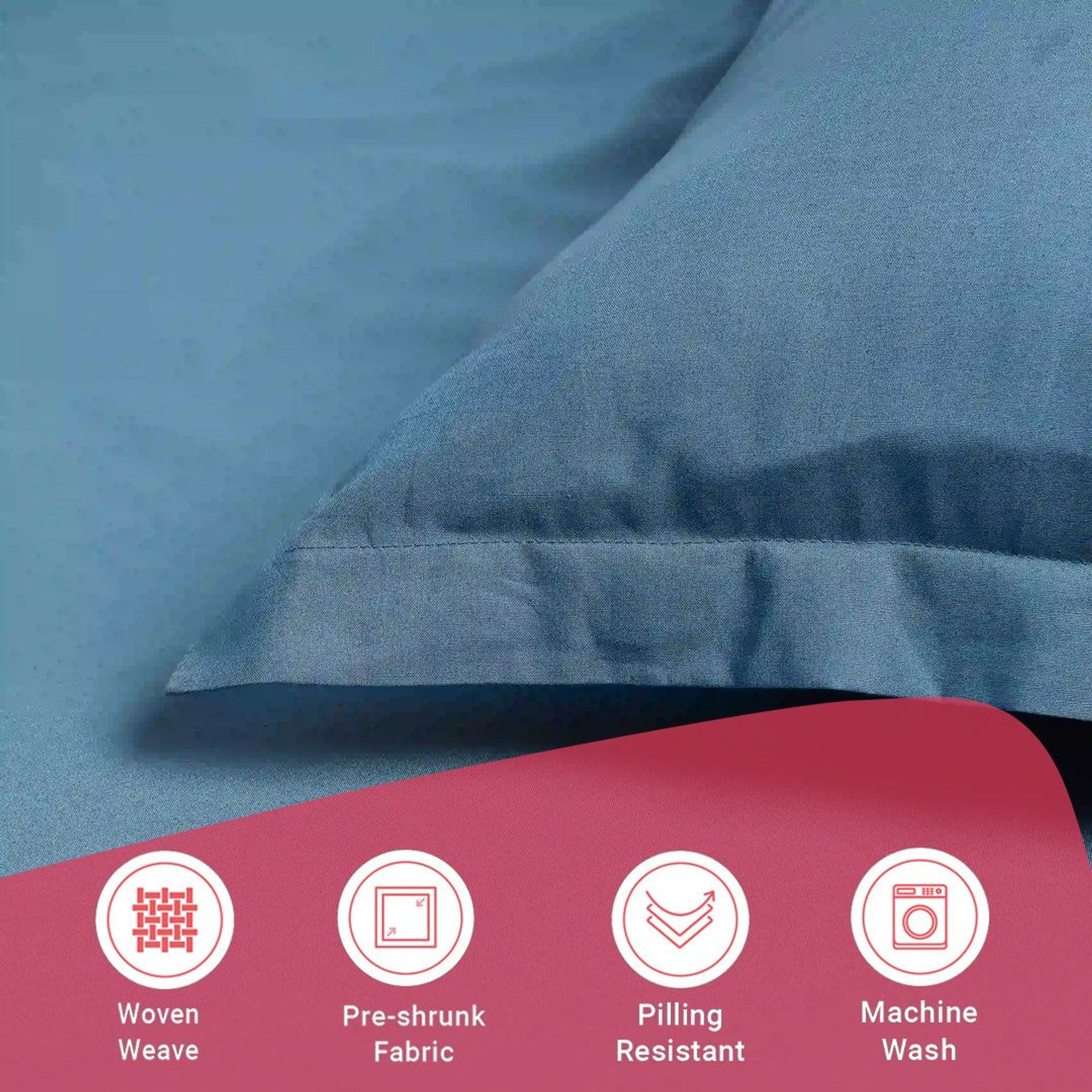 Solid Dyed 144 TC 100% Cotton Mineral Queen Fitted Sheet Set | Paleto