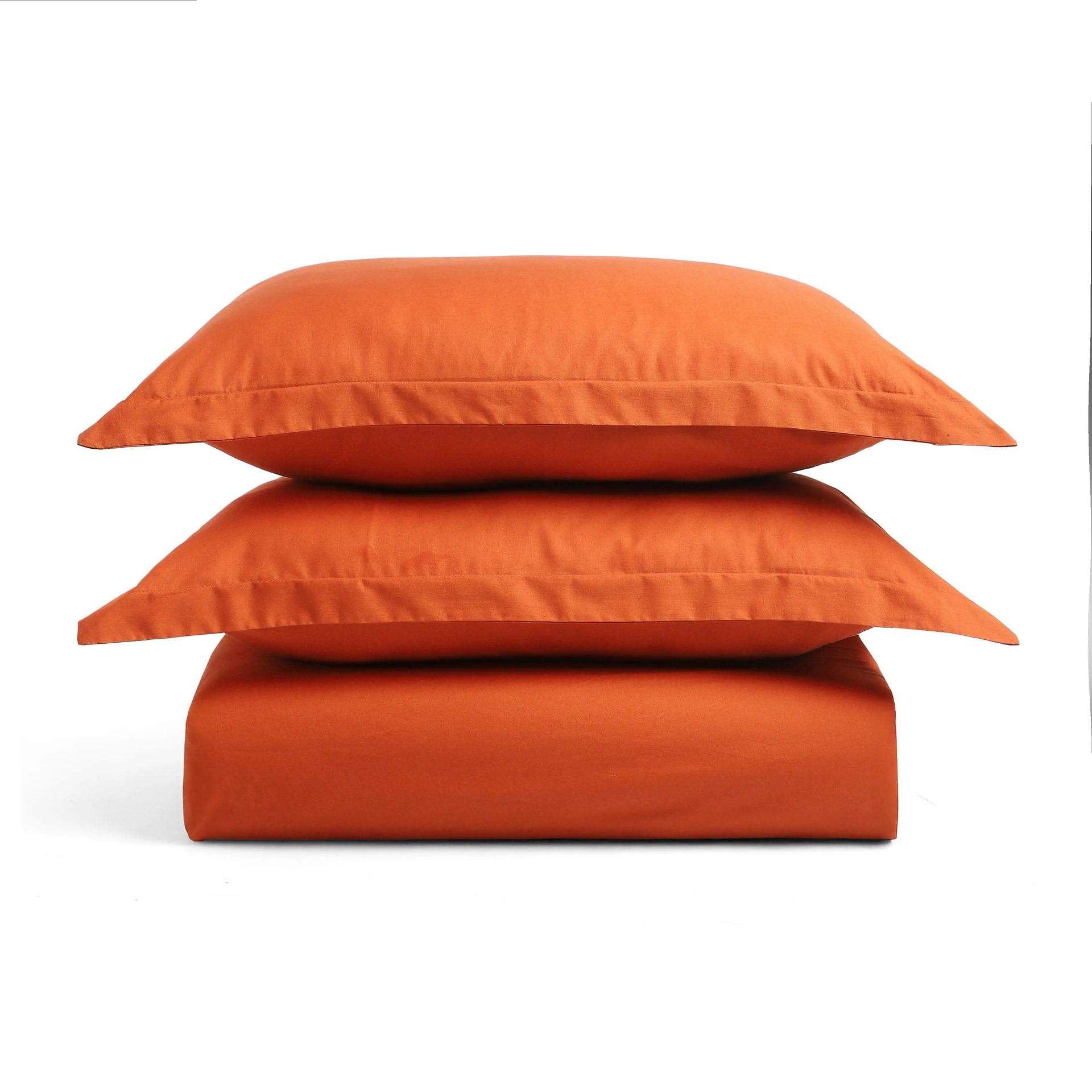 Solid Dyed 144 TC 100% Cotton Rust King Fitted Sheet Set | Paleto