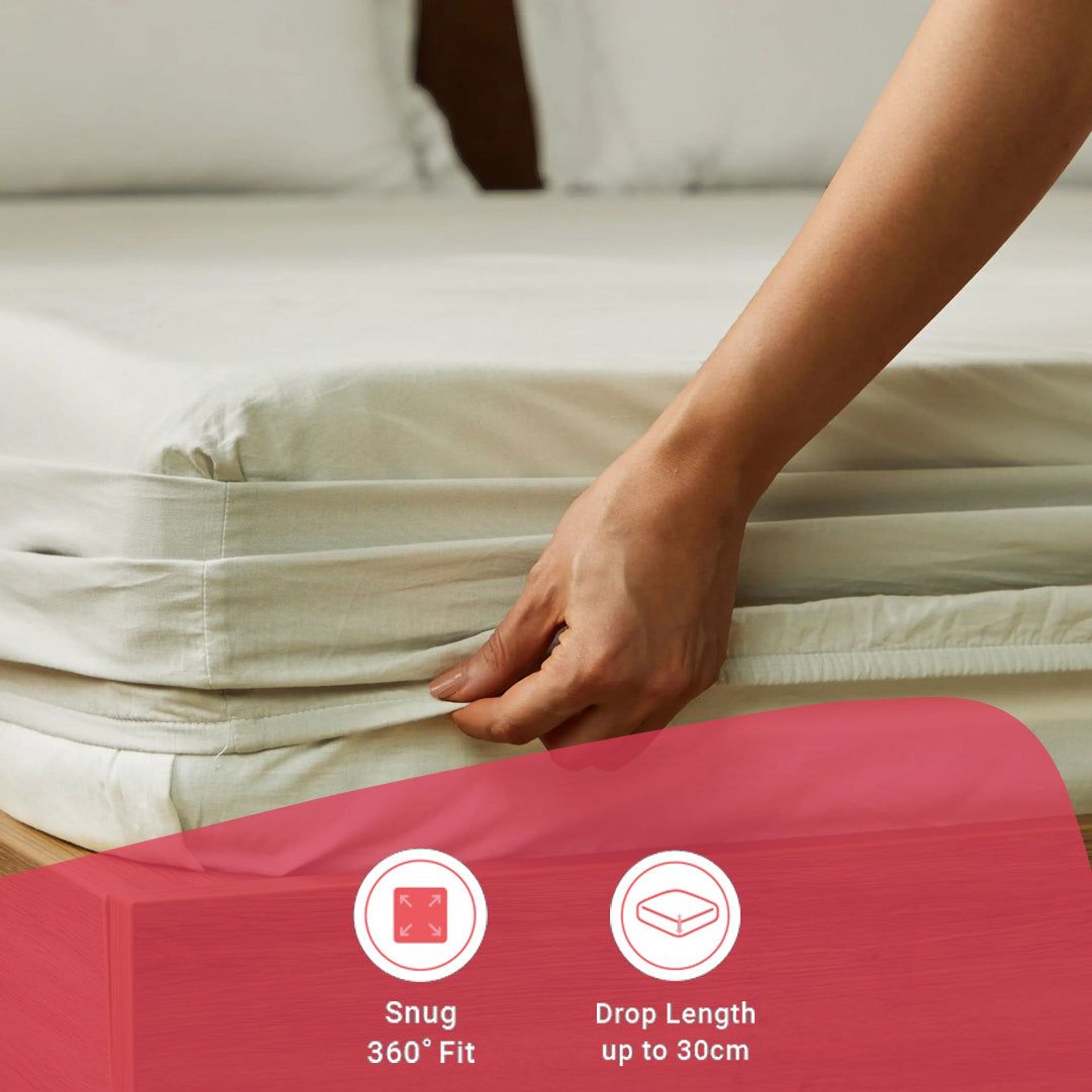 Solid Dyed 144 TC 100% Cotton Silver King Fitted Sheet Set | Paleto