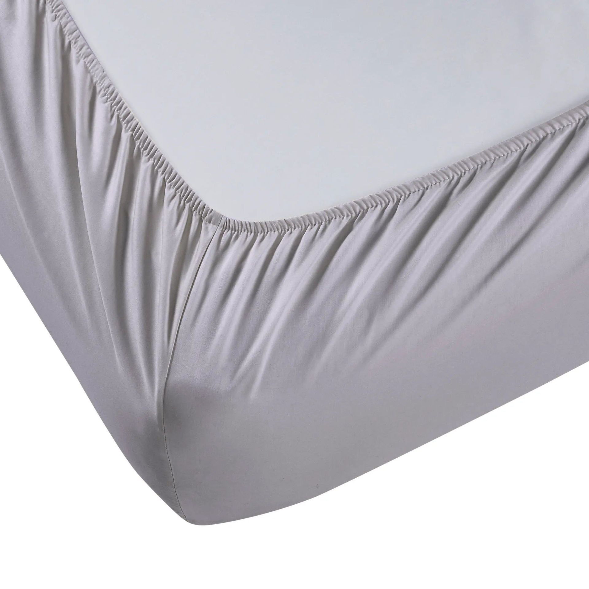 Solid Dyed 800 TC 100% Cotton Grey Lavender King Fitted Sheet Set | Pelushe