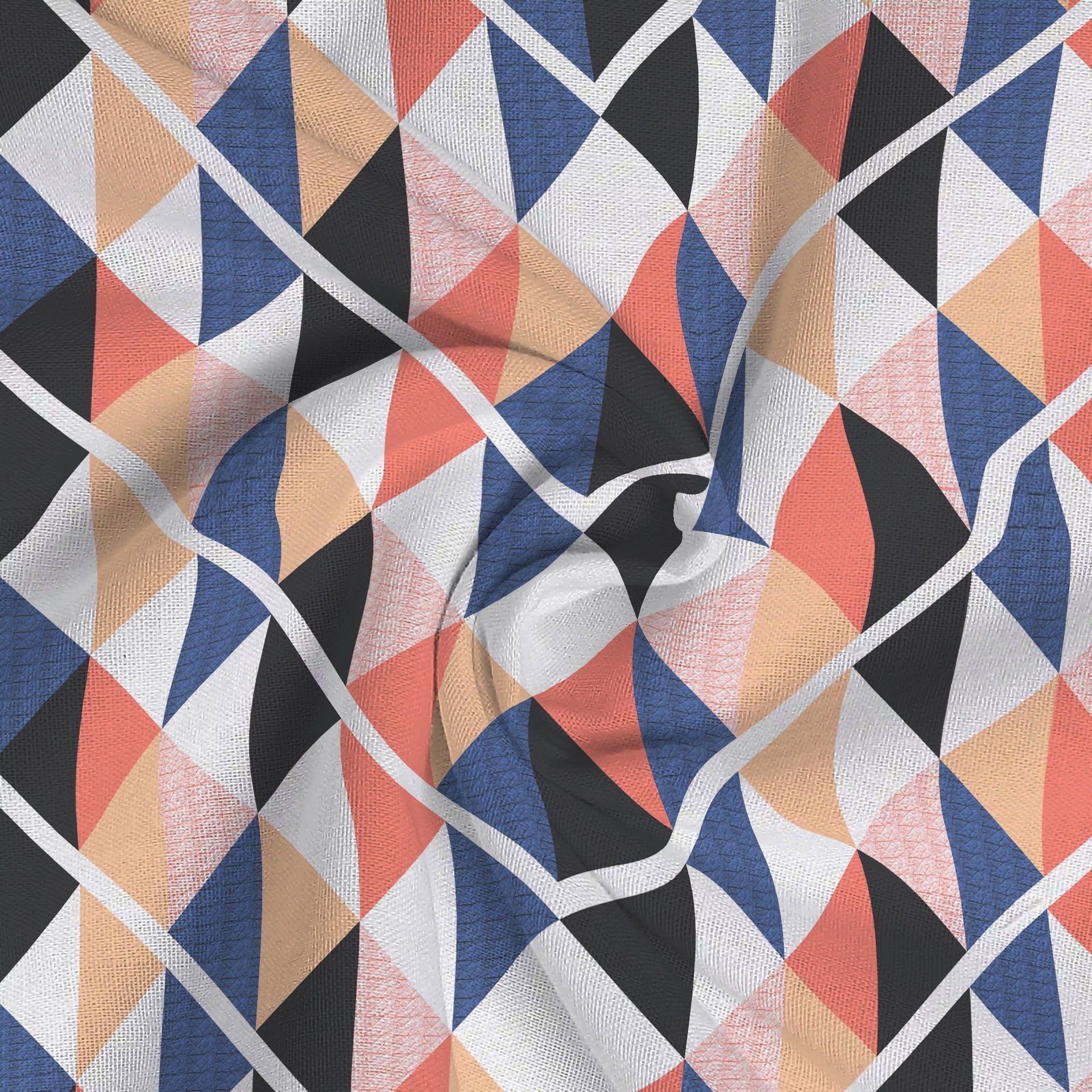 Geometric 144 TC 100% Cotton Pink Blue King Bedsheet Set | Pure Nest