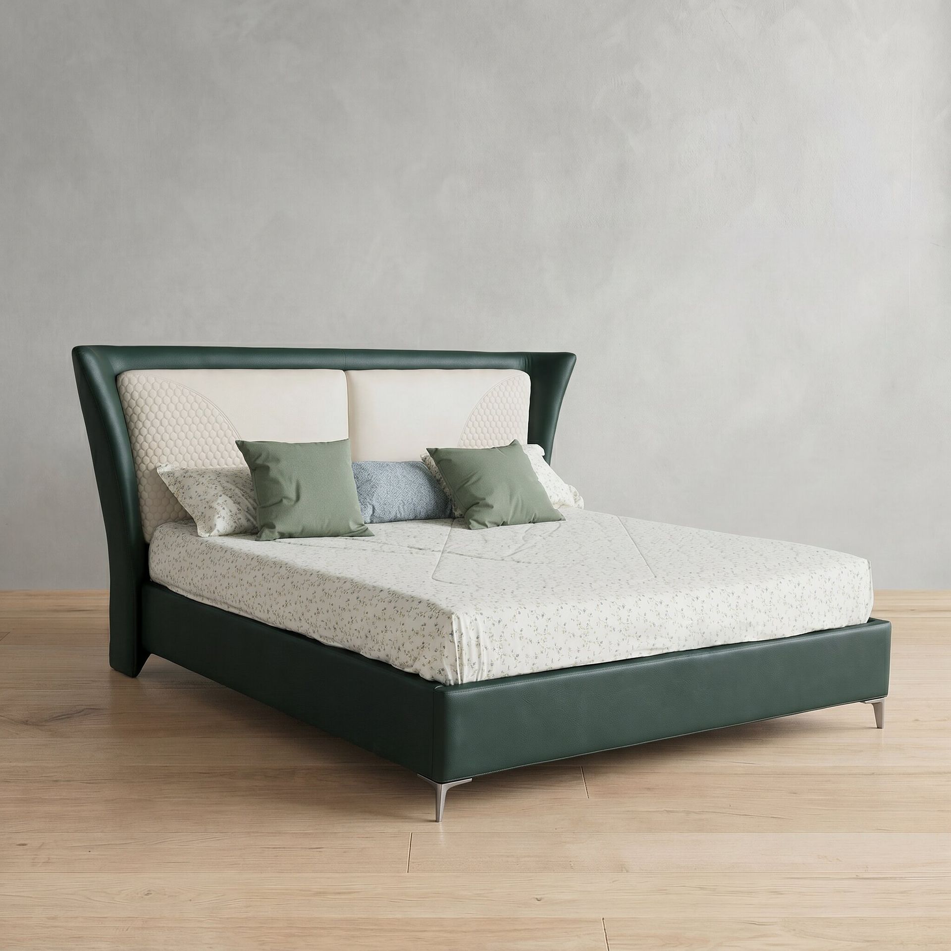 Regalia King Size Bed without Storage SilkStone Vegan Leather Upholstery