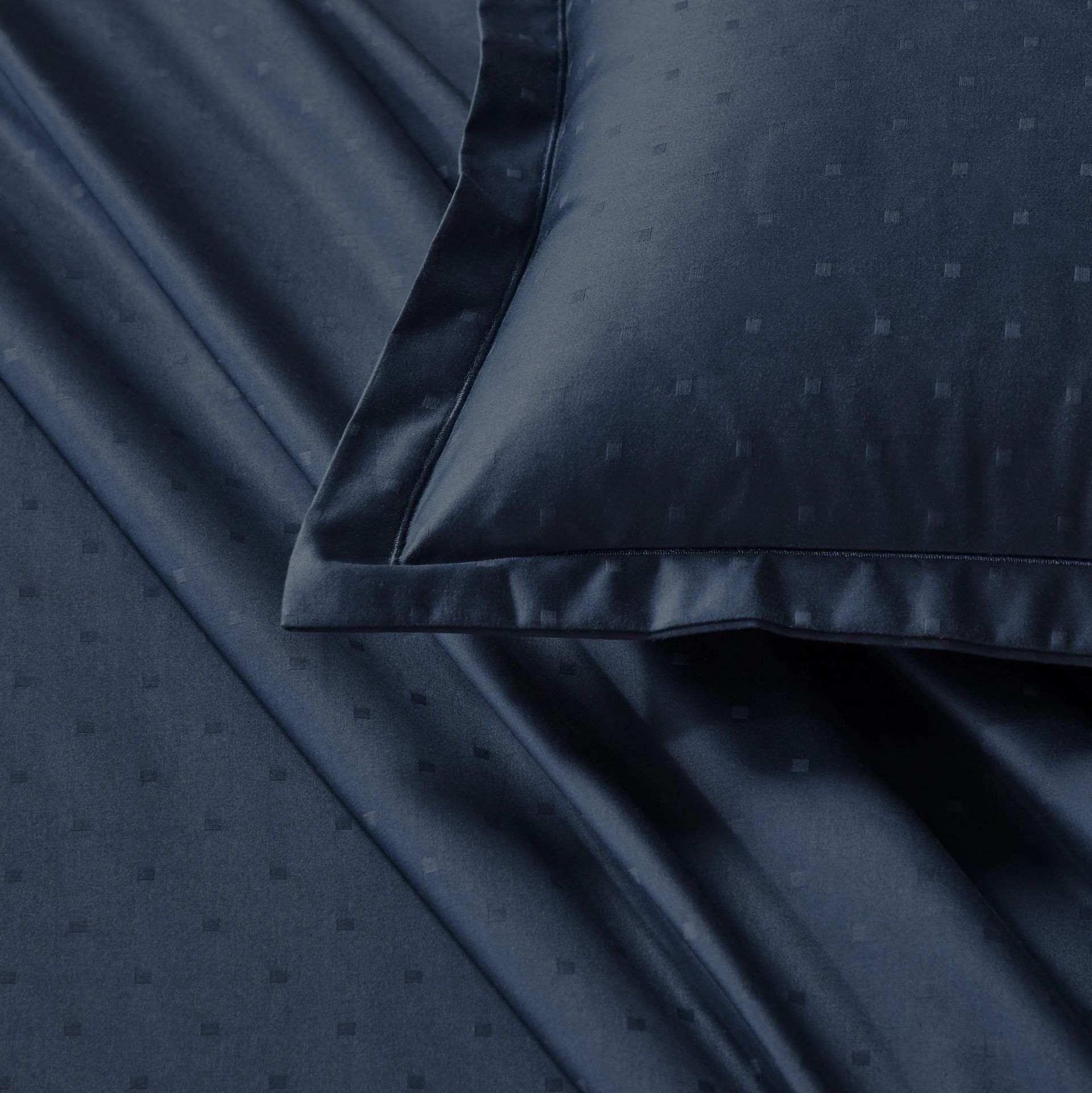 Solid Dyed 1000 TC 100% Cotton Navy King Fitted Sheet Set | Ricaso