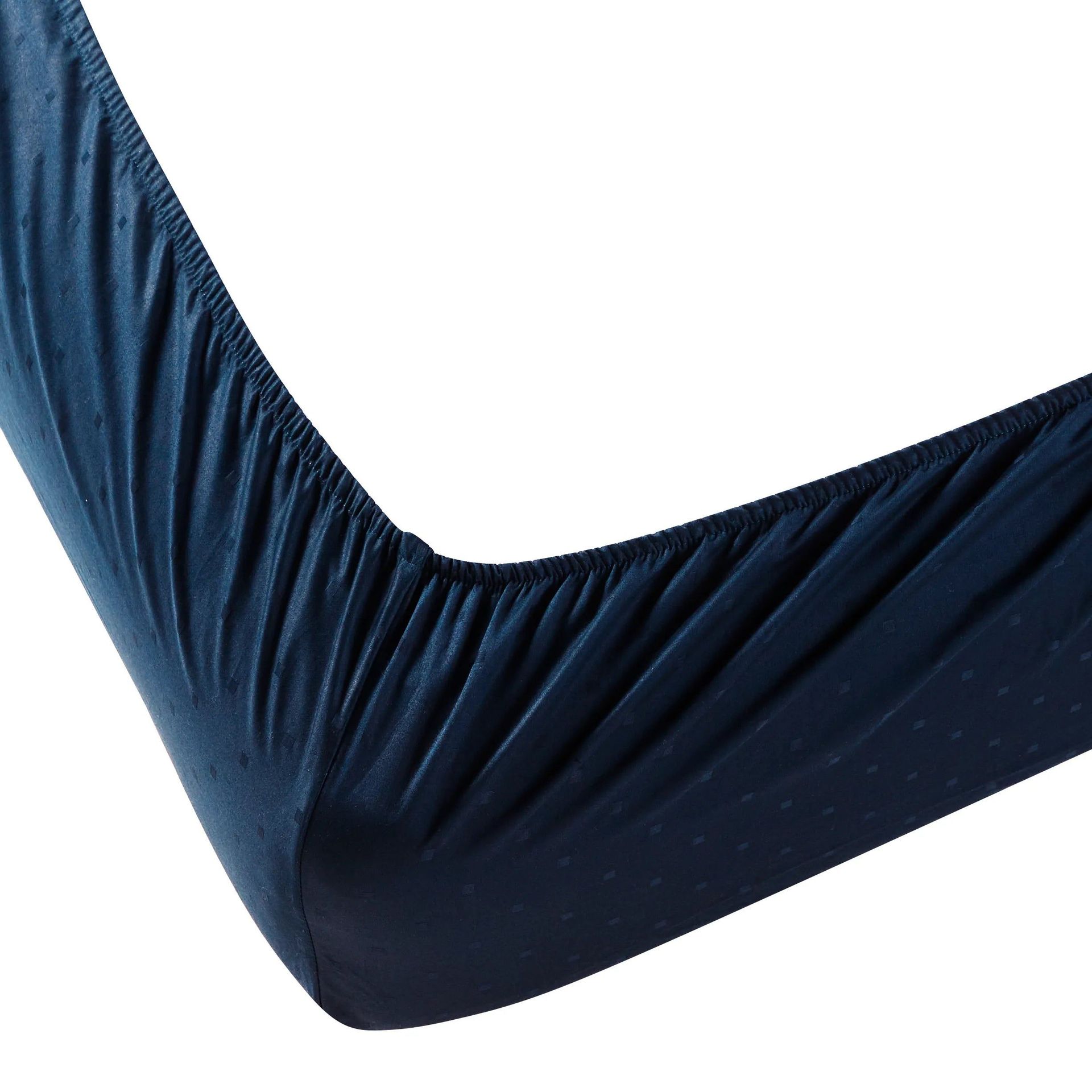 Solid Dyed 1000 TC 100% Cotton Navy King Fitted Sheet Set | Ricaso