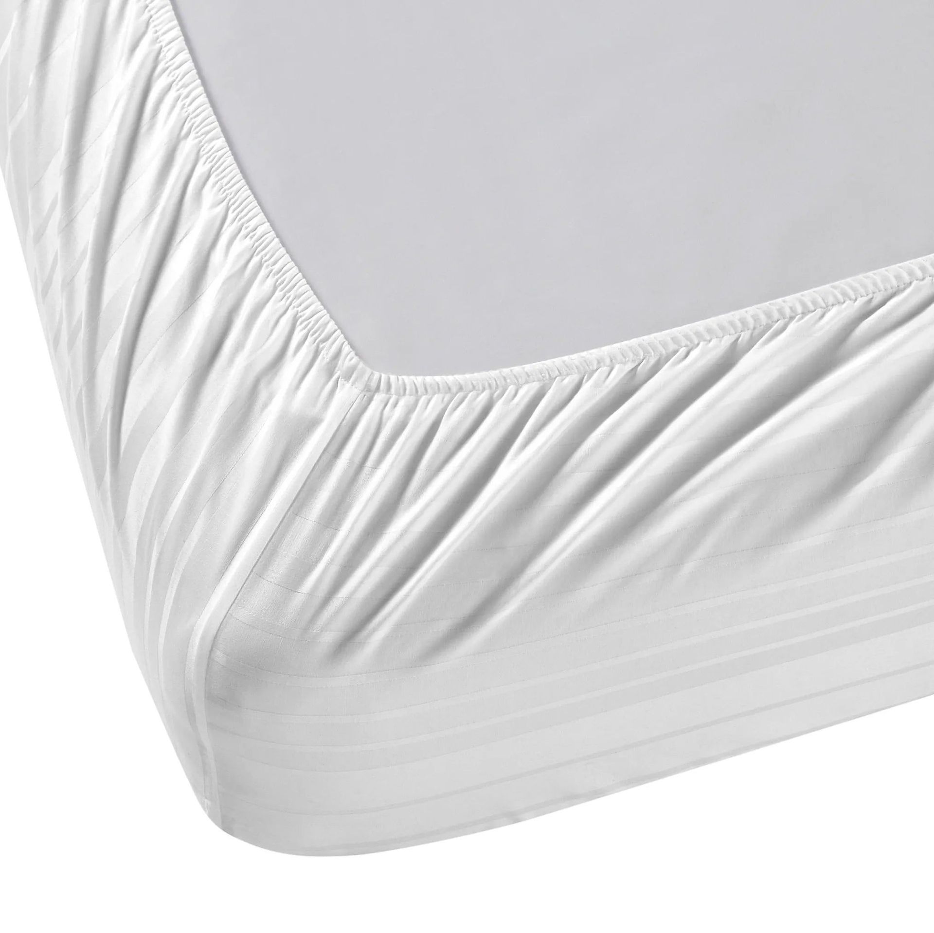 Solid Dyed 400 TC 100% Cotton White King Fitted Sheet Set | Seraya