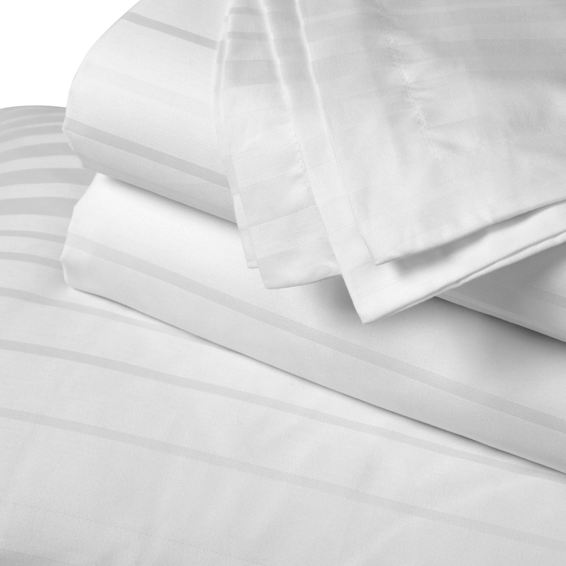 Solid Dyed 400 TC 100% Cotton White King Fitted Sheet Set | Seraya