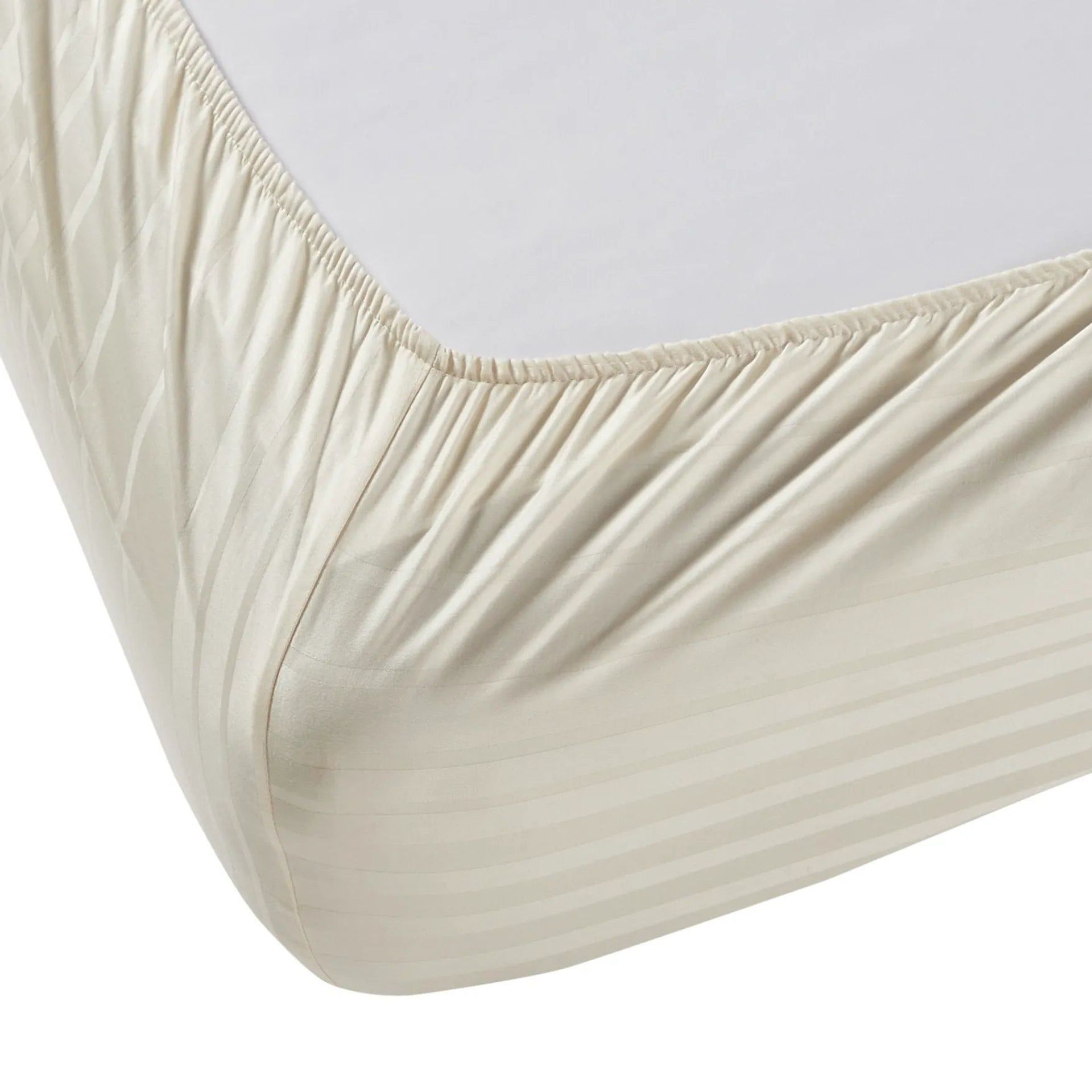 Solid Dyed 400 TC 100% Cotton Ivory King Fitted Sheet Set | Seraya