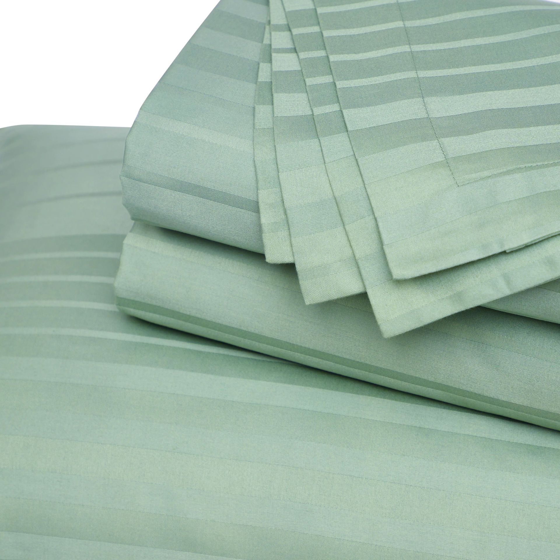 Solid Dyed 400 TC 100% Cotton Green Sage King Fitted Sheet Set | Seraya