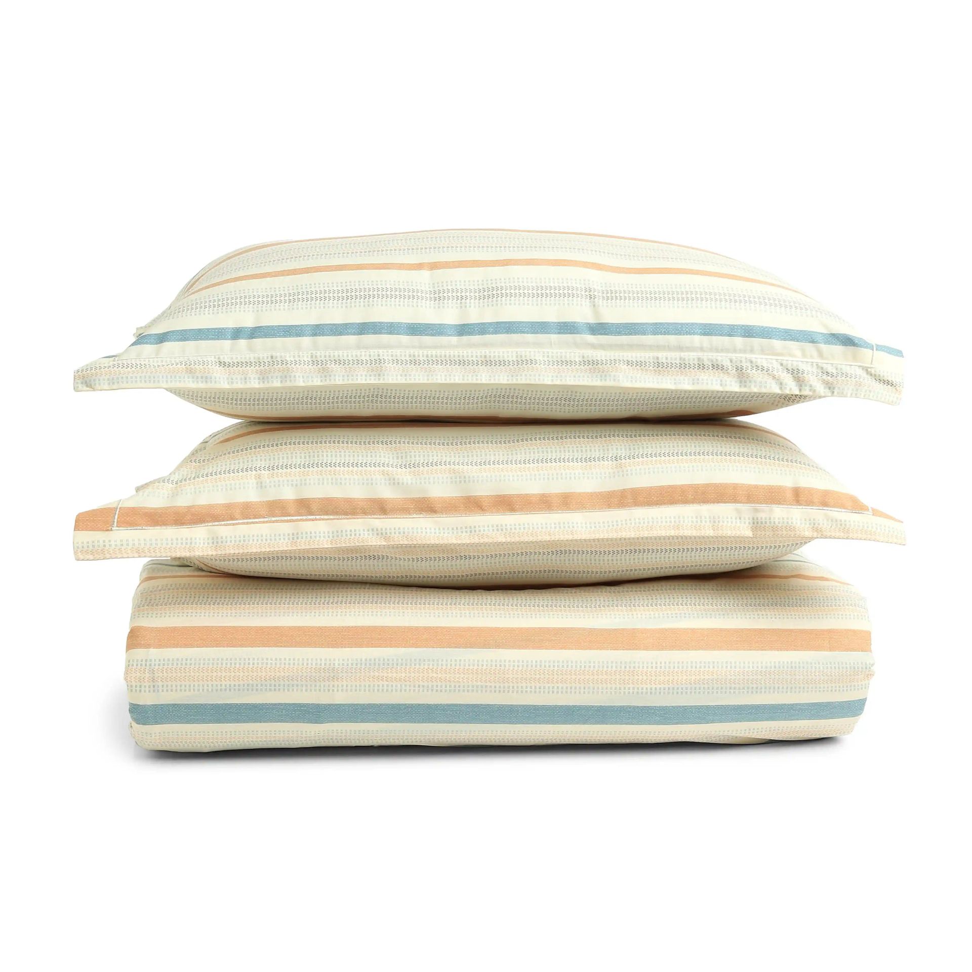 Geometric 200 TC Cotton Multicolour King Fitted Sheet Set | Threadscapes