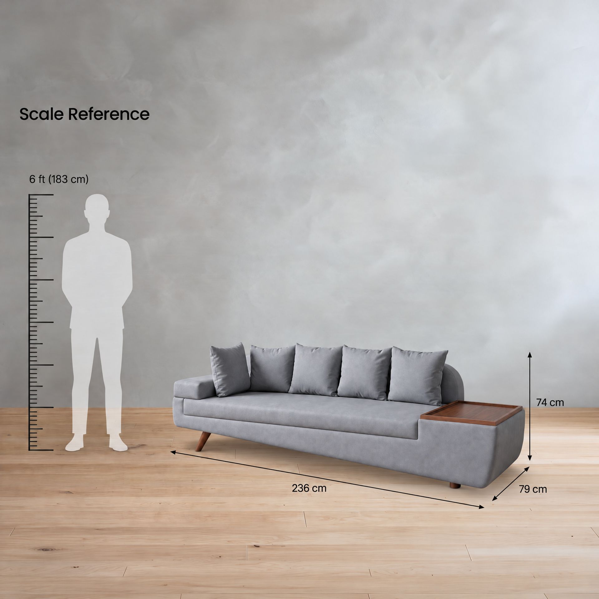 Wedge Sofa with Left Arm