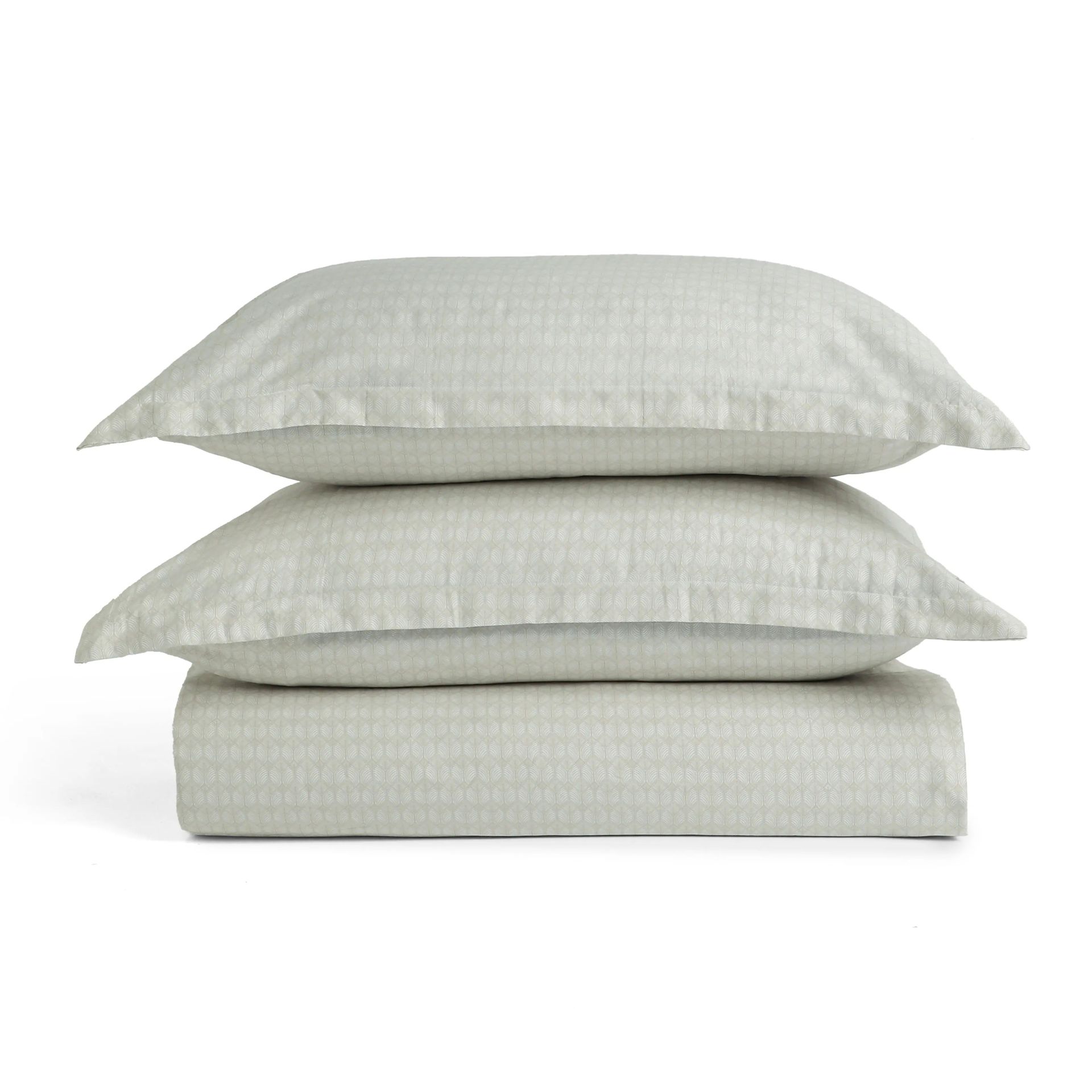 Geometric 250 TC 100% Cotton Neutral Cream Super King Bedsheet Set | Yutori