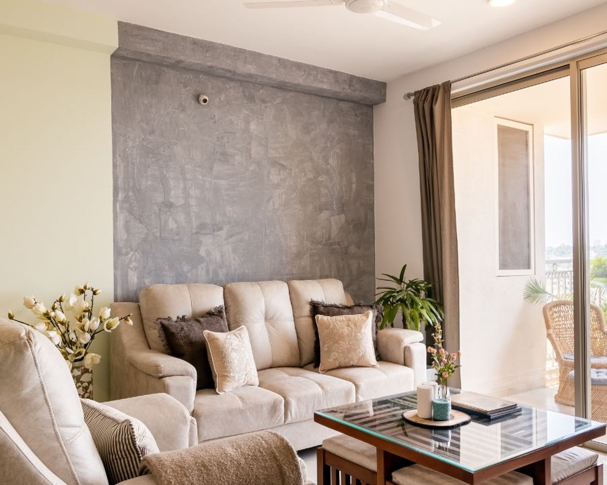 Wall Paint Design For Neutral-Toned Living Rooms | Livspace