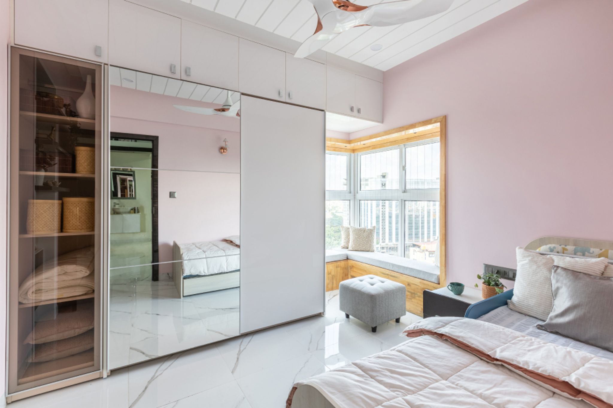 UPVC Window Design With Wooden Panelling | Livspace