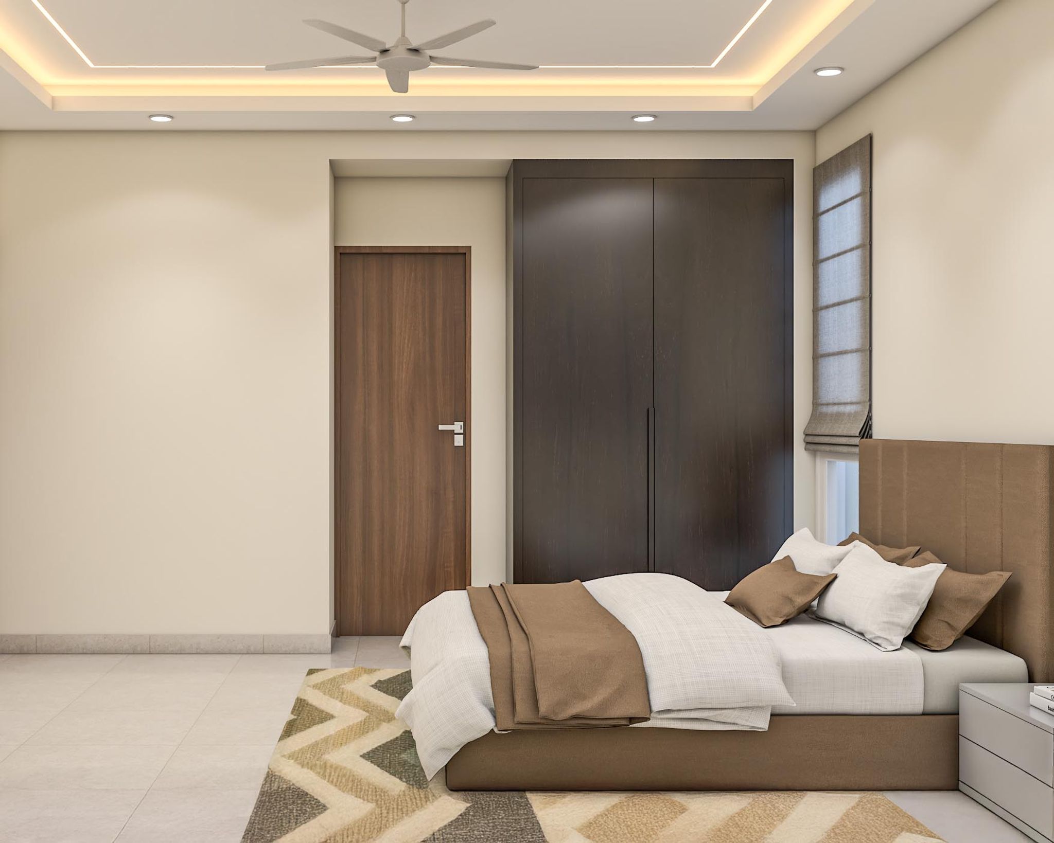 Rectangular Painted False Ceiling Design With Elegant Modern Details ...