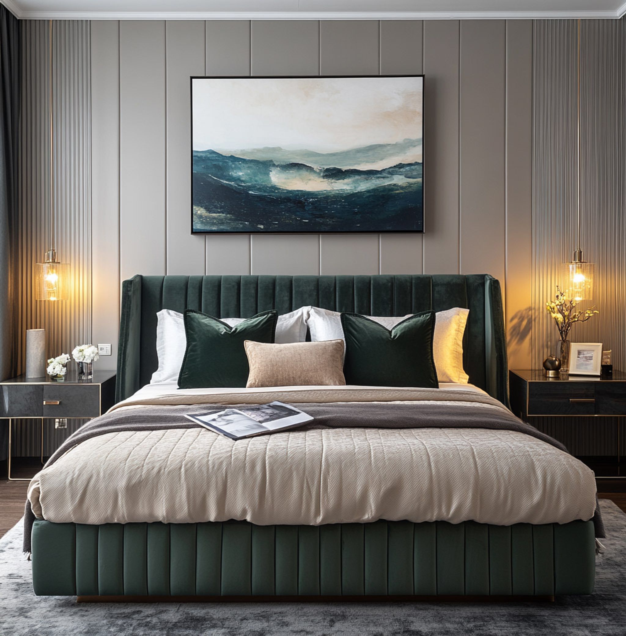Modern Wall Panel Wall Design Design in Charcoal Grey for Bedrooms and ...