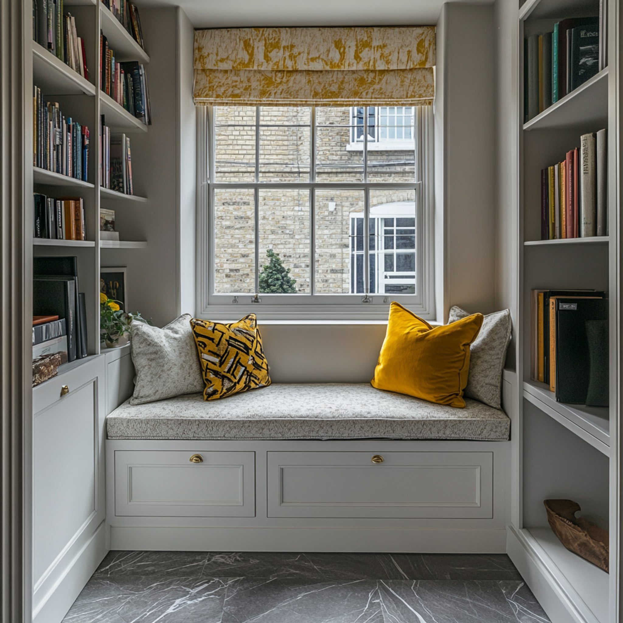 Classic Design with Custom Bench Seating, Colorful Pillows, and ...