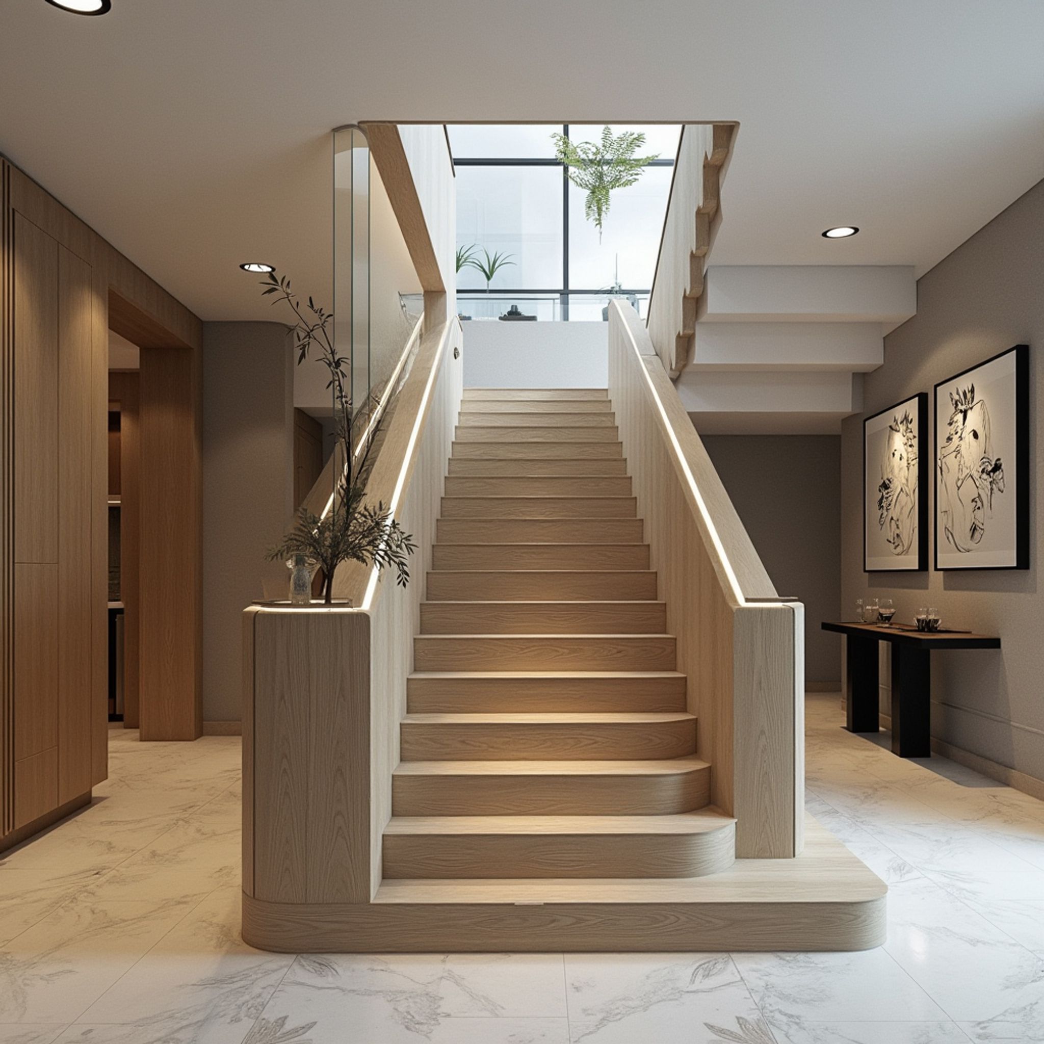 Modern Dog Legged Staircase Design: Elevate Home Aesthetics with Functional Elegance