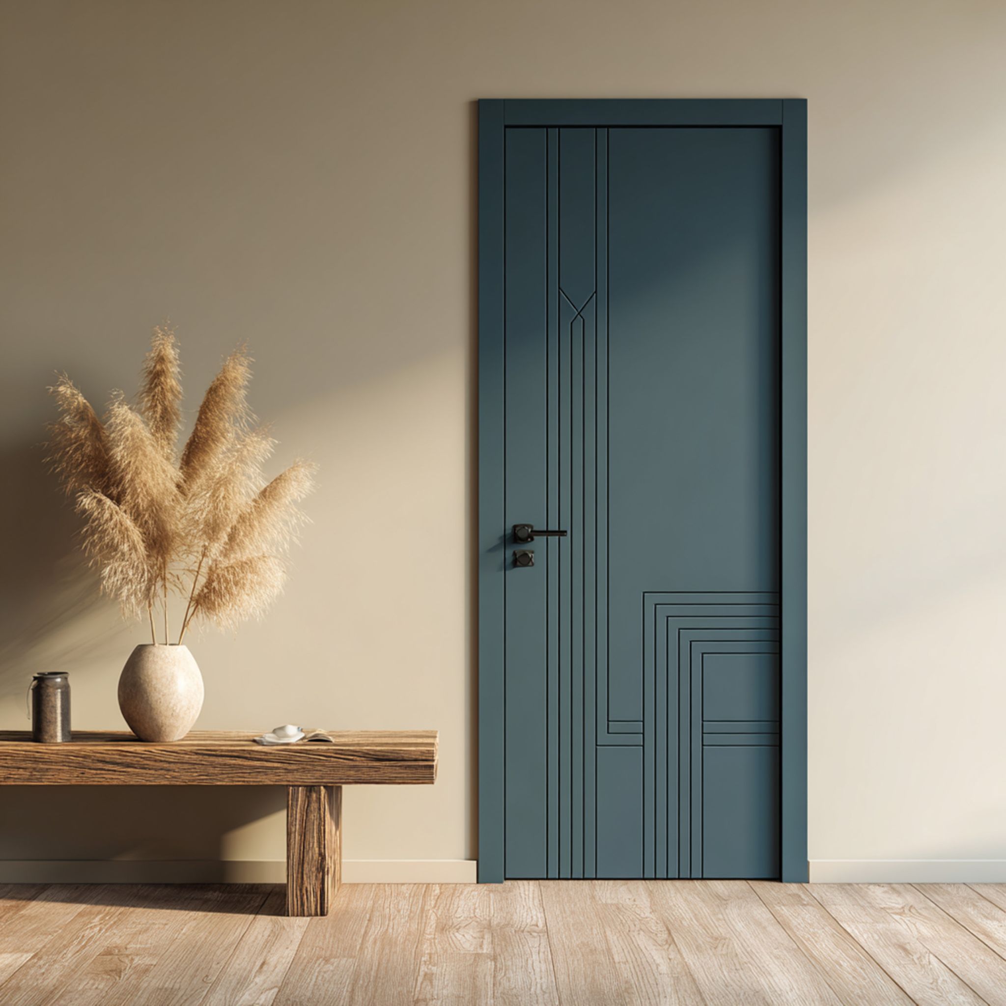Matte Finish Contemporary Main Entrance Swing Single Door Design | Livspace
