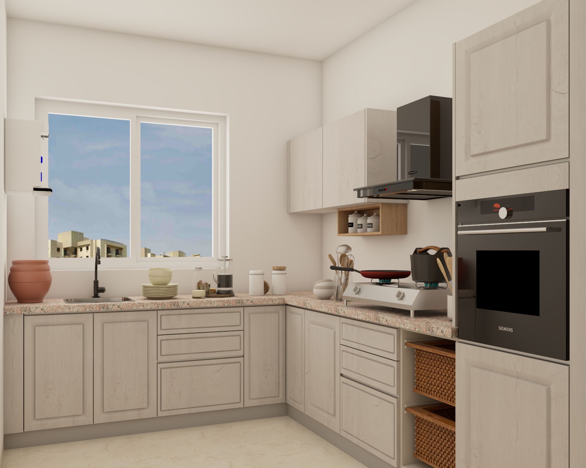 Modular Kitchen Design With Subtle Colour Palette | Livspace