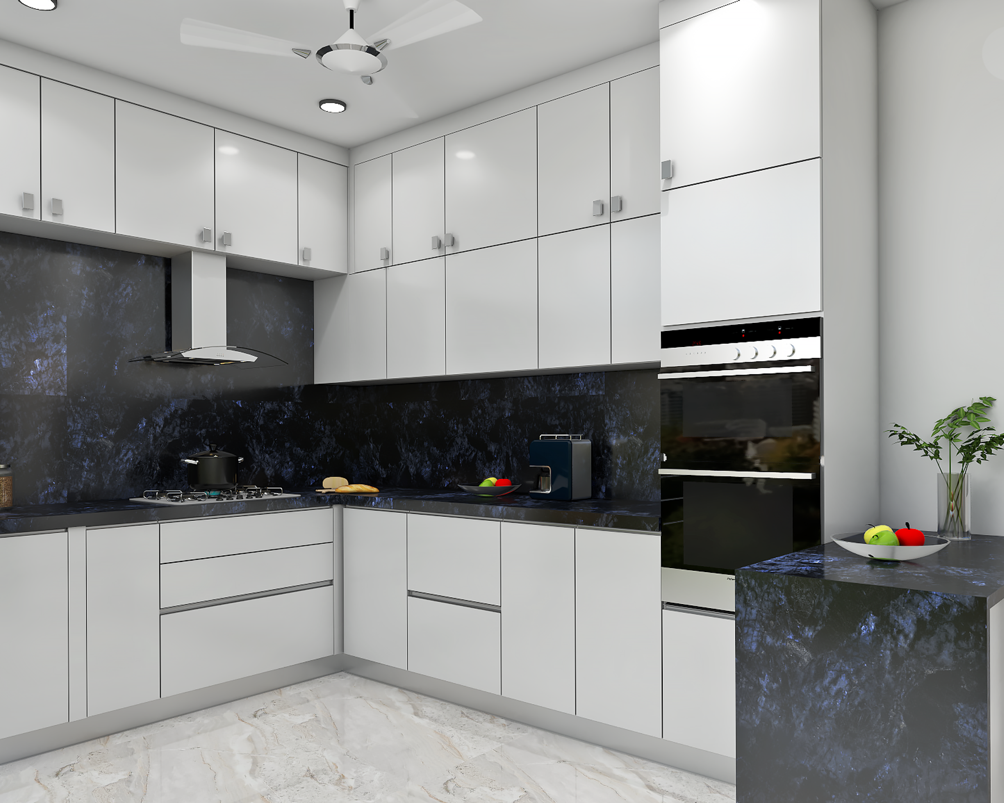 Contemporary Kitchen Design With Bright Interiors | Livspace