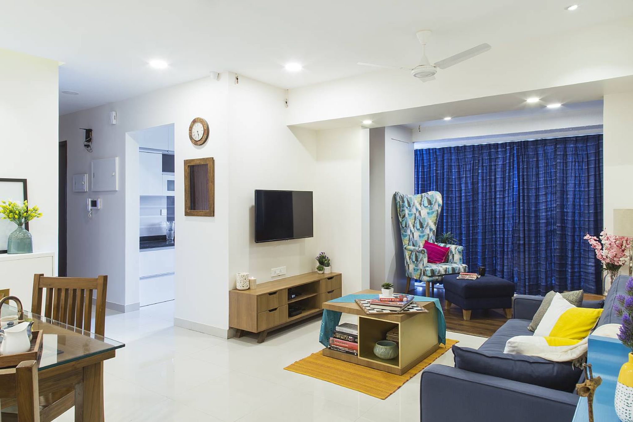 2BHK Mumbai Flat Design with Contemporary Accents and Parallel Kitchen ...