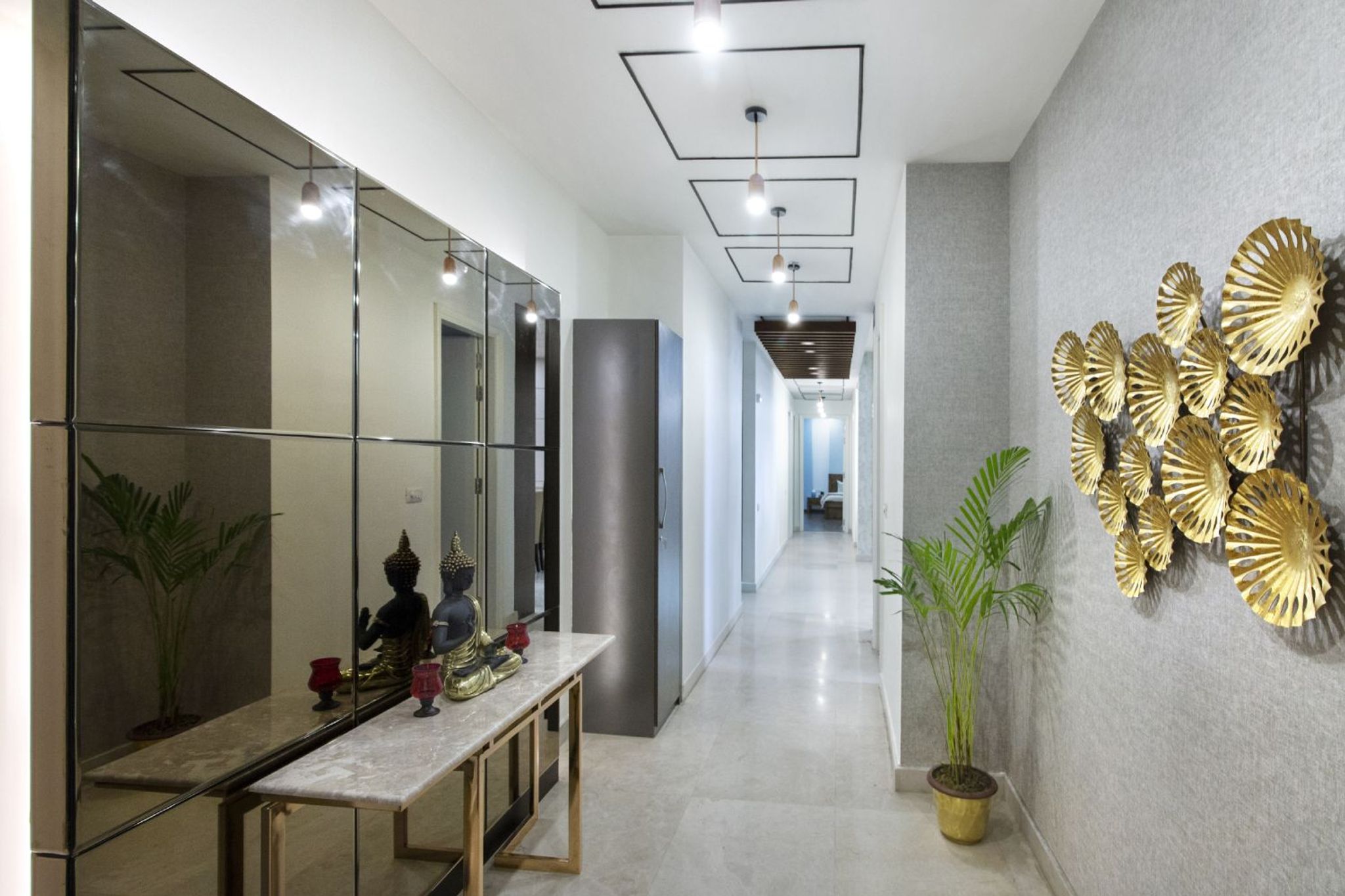 4BHK Gurgaon Flat Contemporary Design with Serene Entryway and Colorful ...