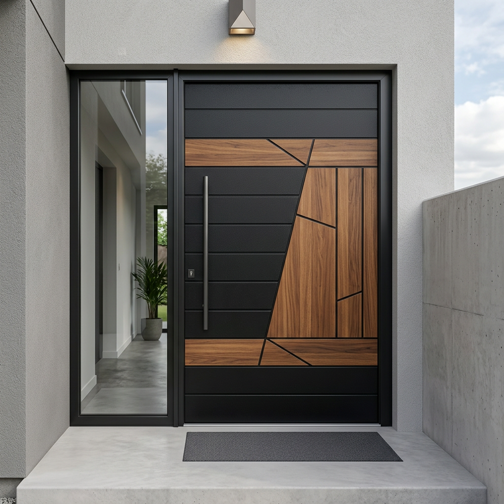 Swing Single Entrance Door Design with Contemporary Style and Matte
