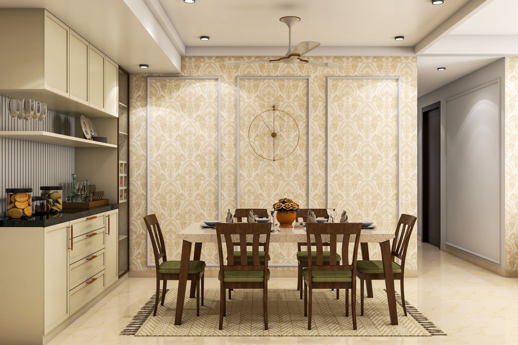 An Elegant Dining Room Design With Sleek Interiors | Livspace