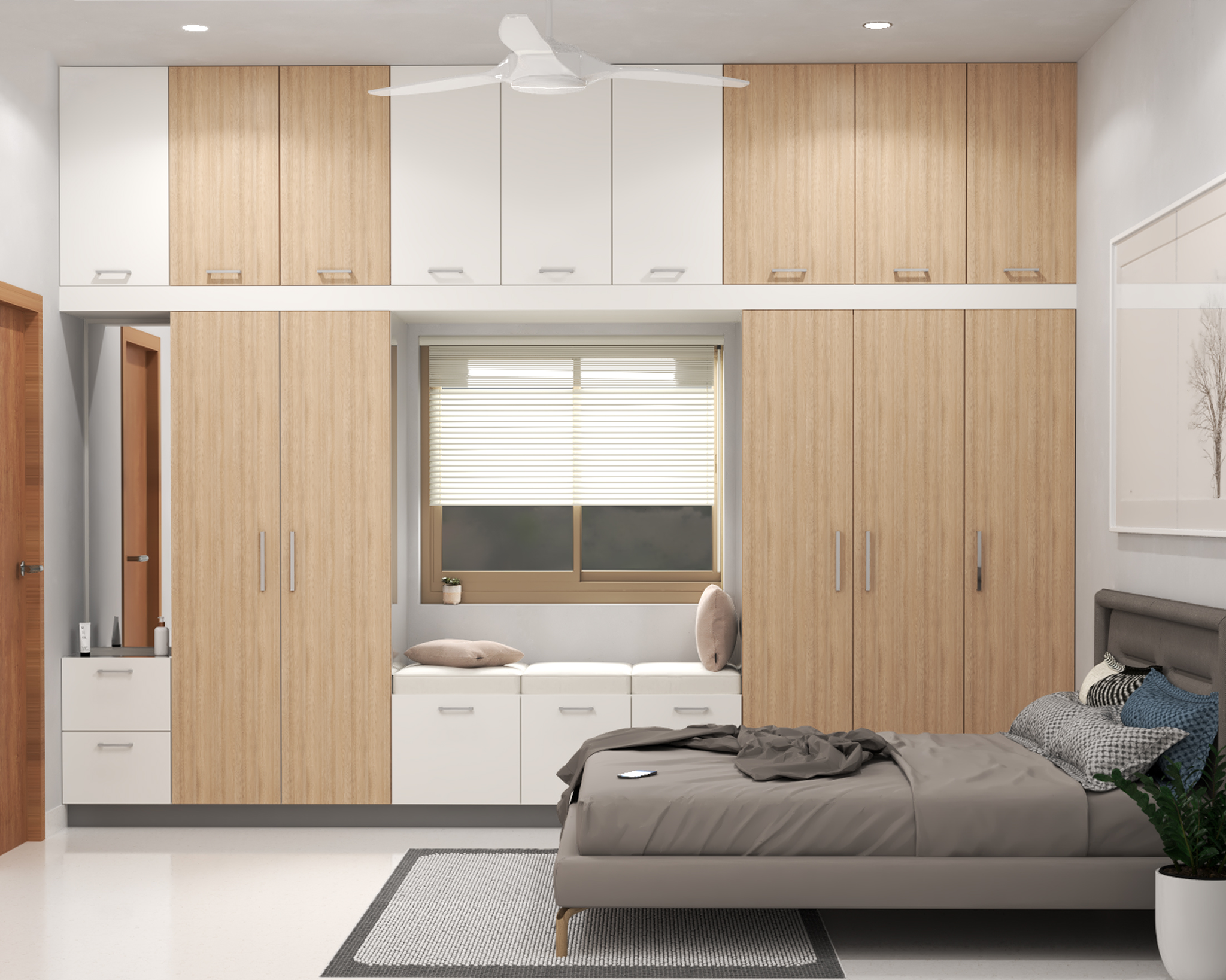 Classic And Spacious Master Bedroom Design With Sleek Interiors | Livspace