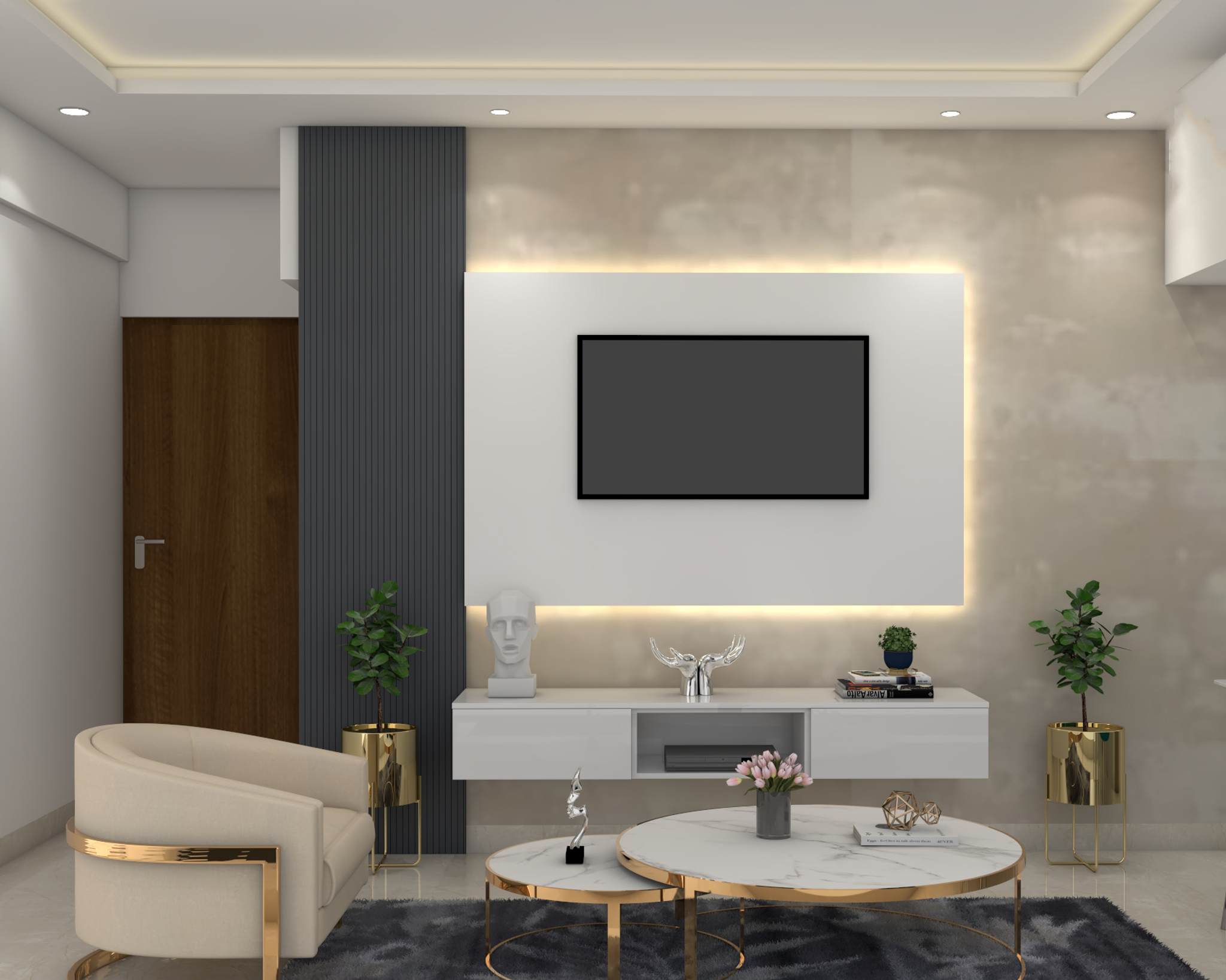 Modern Style Spacious TV Unit Design Livspace