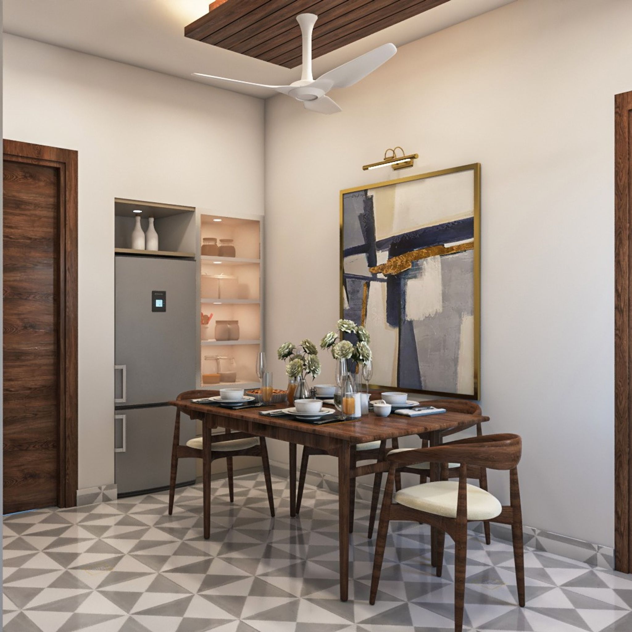 Compact Dining Room With Modern Design For Small Families | Livspace