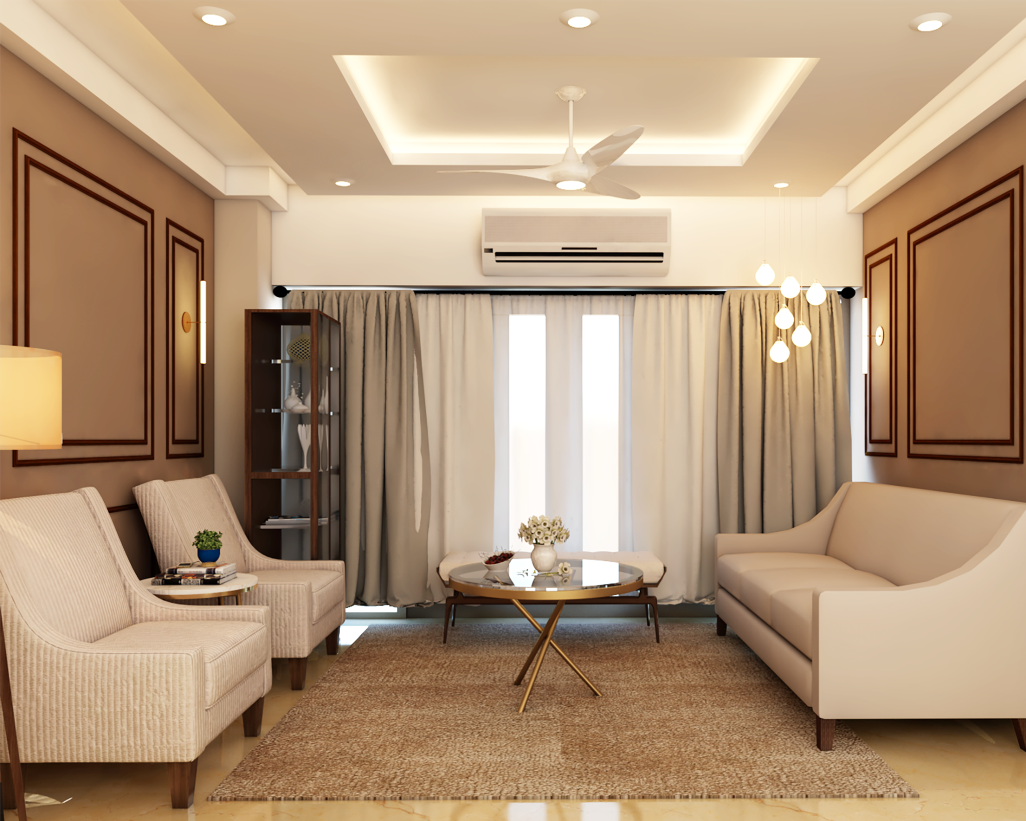 Single-Layered Rectangular False Ceiling Design | Livspace