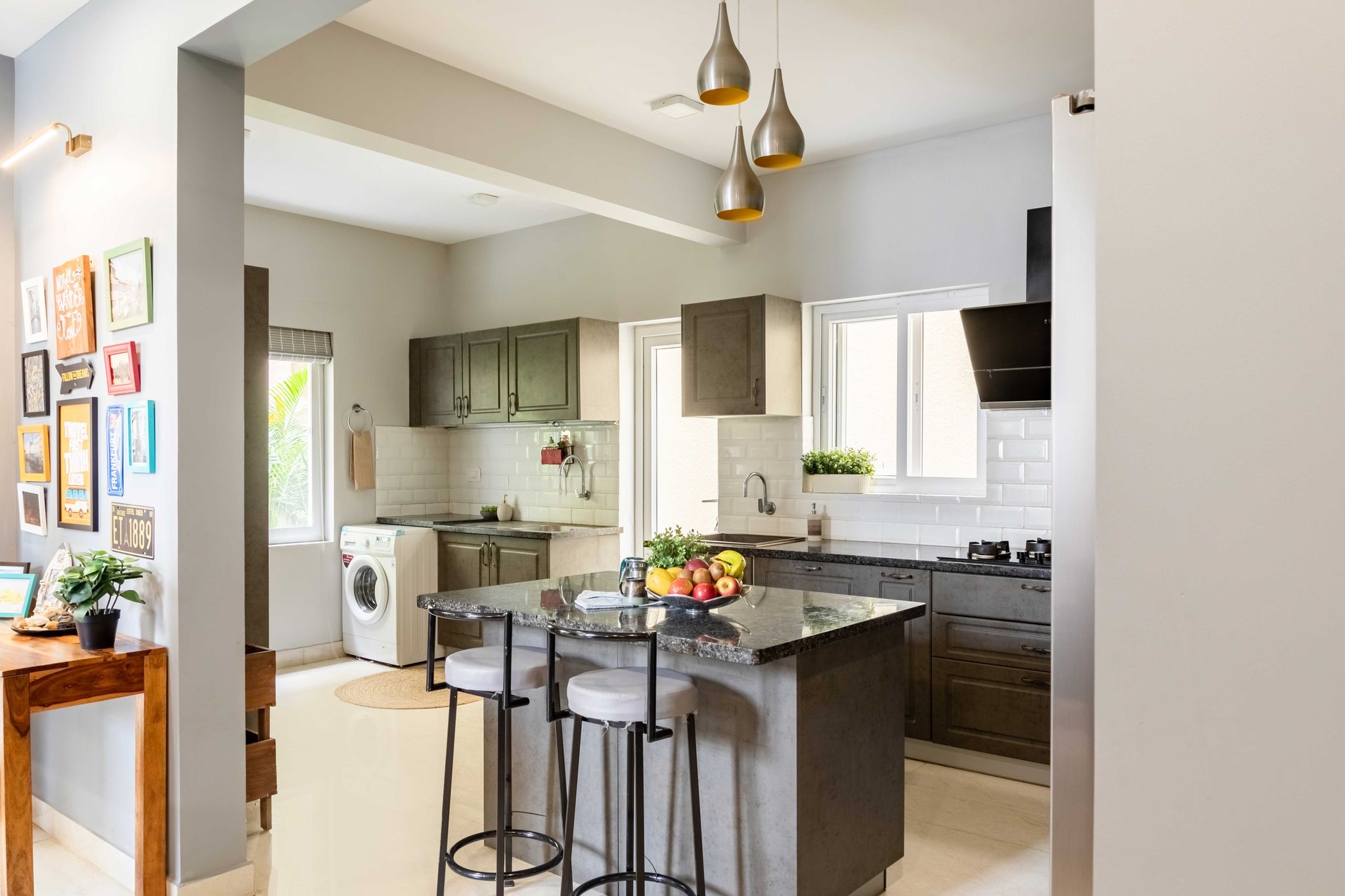 Island Kitchen Design With A Granite Countertop | Livspace
