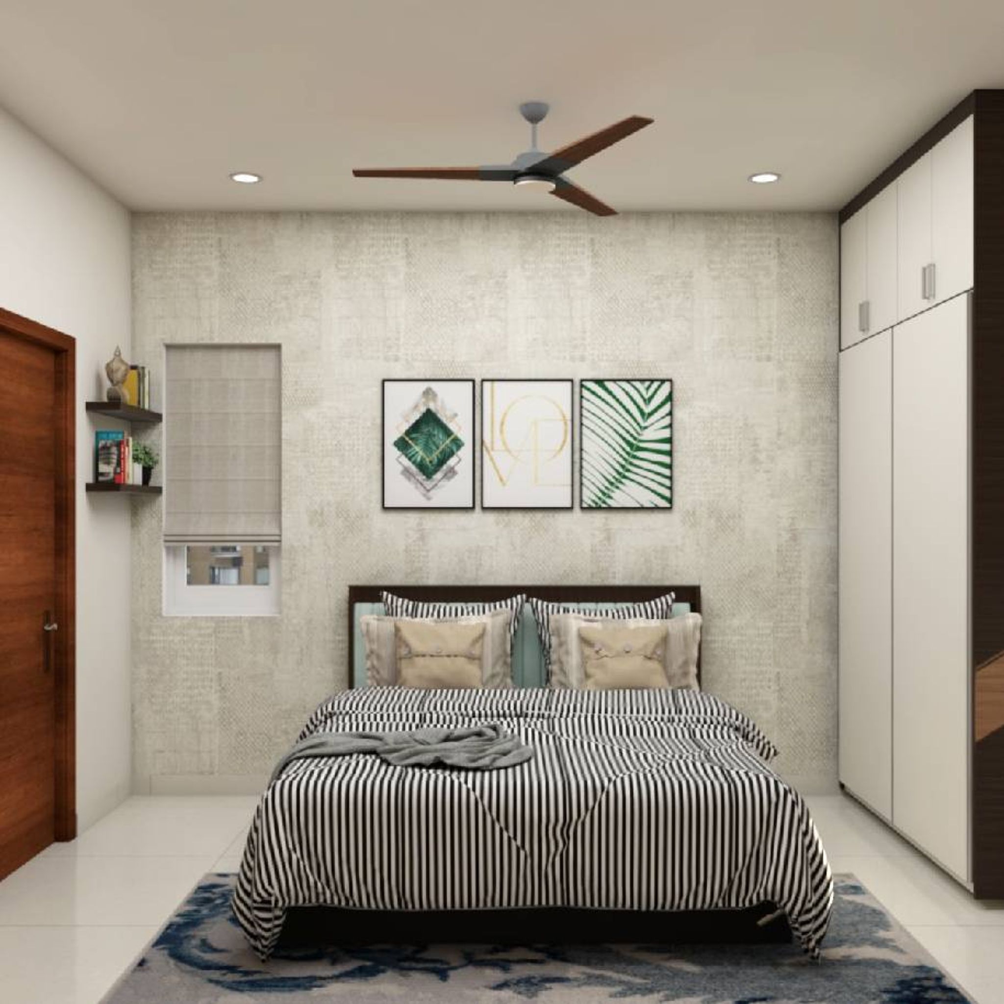 Modern Guest Bedroom Design With A Sliding Wardrobes| Livspace
