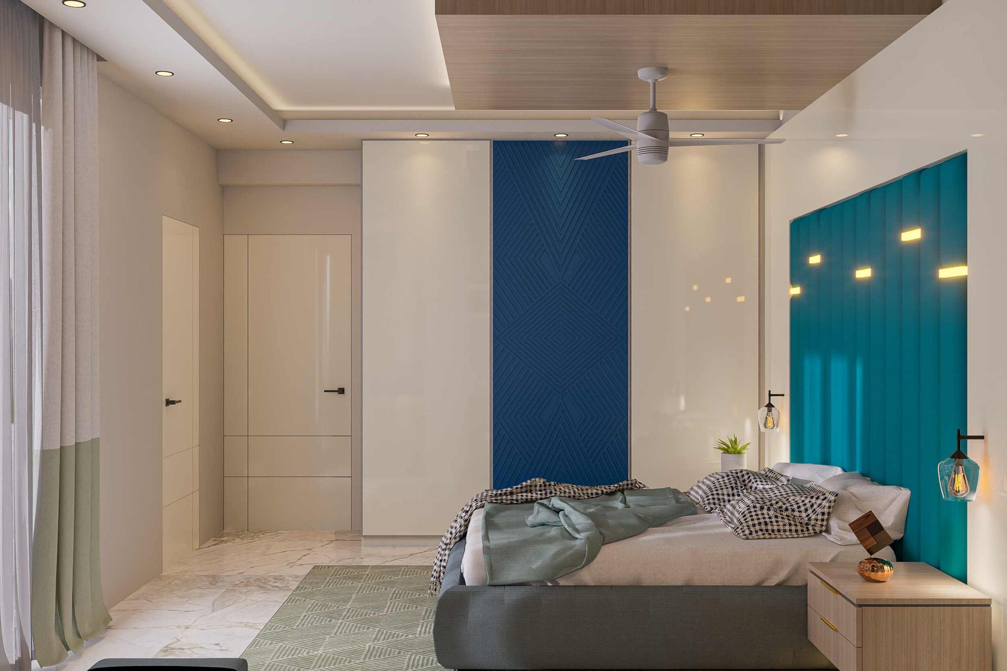 Spacious Bedroom Design With A King Size Bed | Livspace