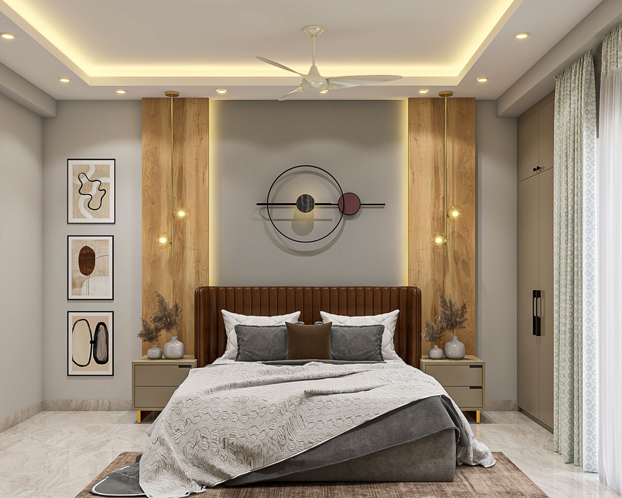 Master Bedroom Design with Contemporary Neutral Palette and Elegant ...