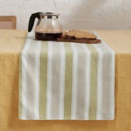Woven Stripe 302 GSM 52% Cotton Yellow Table Runner | Kaleida