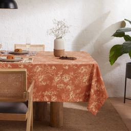 Floral 321 GSM 85% Polyester Red 4 Seater Table Cloth | Kaleida