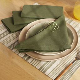 Solid Dyed 215 GSM 100% Cotton Green Set of 4 Table Napkin | Kaleida