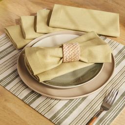 Solid Dyed 215 GSM 100% Cotton Yellow Set of 6 Table Napkin | Kaleida
