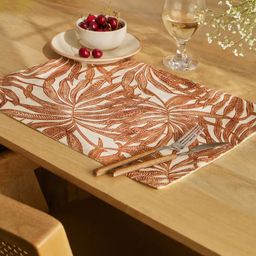Tropical 319 GSM 100% Polyester Rust Set of 6 Table Mat | Nonna's Home