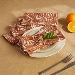 Tropical 280 GSM 100% Cotton Rust Set of 6 Table Napkin | Nonna's Home