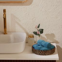 Solid Dyed 550 GSM 100% Cotton Moonlight Blue Face Towel | Pelushe