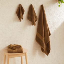 Solid Dyed 475 GSM 100% Cotton Chocolate 6 Piece Towel Set | Paleto