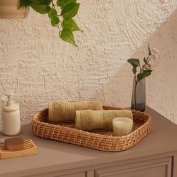 Solid Dyed 475 GSM 100% Cotton Beige Hand Towel | Paleto