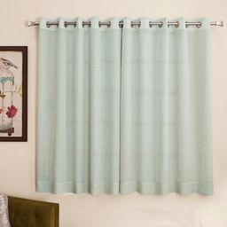 Sheer Cotton Polyester blend Silver Set of 2 Window Curtains | Velina