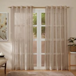 Sheer Polyester Cotton blend Espresso Set of 2 Long Door Curtains | Velina