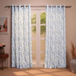 Indian Heritage 100% Polyester Mustard Set of 2 Door Curtains | Chippa Lane