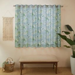 Floral 100% Polyester Floral Ocean Set of 2 Window Curtains | Chippa Lane
