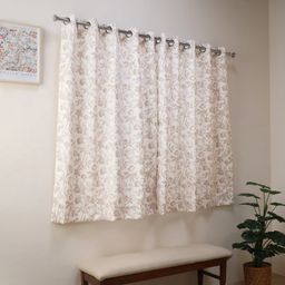 Floral 100% Polyester Walnut Set of 2 Window Curtains | Bloomshire Classic